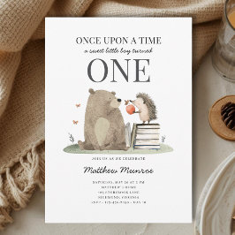 Invitación Animales del Bosque de Cuentos de Hadas para el 1e