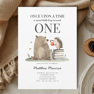 Invitación Animales del Bosque de Cuentos de Hadas para el 1e