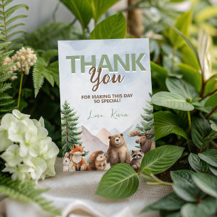 Invitación Animales del Bosque de Cumpleaños Gracias