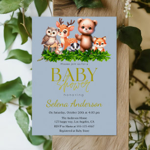 Invitación Animales del bosque de Cute - Baby Shower de Woddl