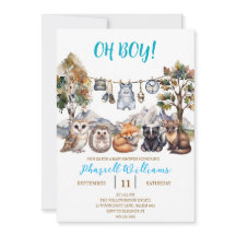 Animales del bosque de madera baby shower
