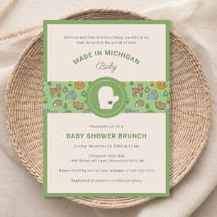 Invitación Animales del Bosque de Michigan Baby Shower