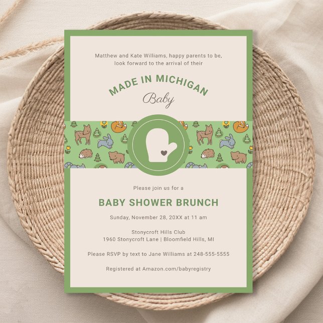 Invitación Animales del Bosque de Michigan Baby Shower (Subido por el creador)