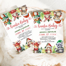 Animales del Bosque de Navidad Baño de Bebé Santa