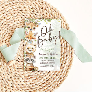 Invitación Animales del Bosque Oh Fiesta de Bebé