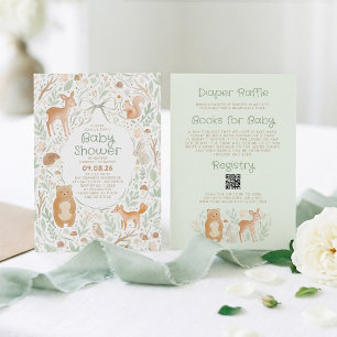 Invitación Animales del Bosque y la Madera Baby Shower Todo e