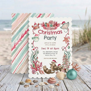 Invitación Animales del Océano Mar & Felicitaciones Navidad C