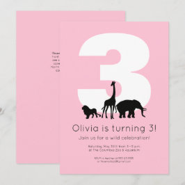 Invitación Animales del zoológico fiesta de cumpleaños infant