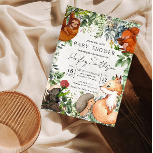 Invitación Animales del Zoológico Safari Bosque Tema Fiesta d