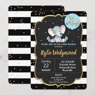 Invitación Animales elefantes de la jungla en Baby Shower inv