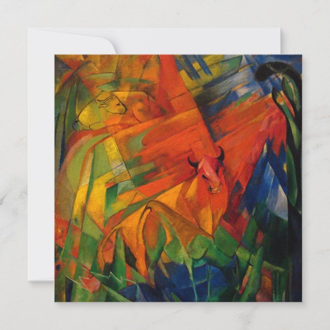 Invitación Animales en un paisaje de Franz Marc (Anverso)