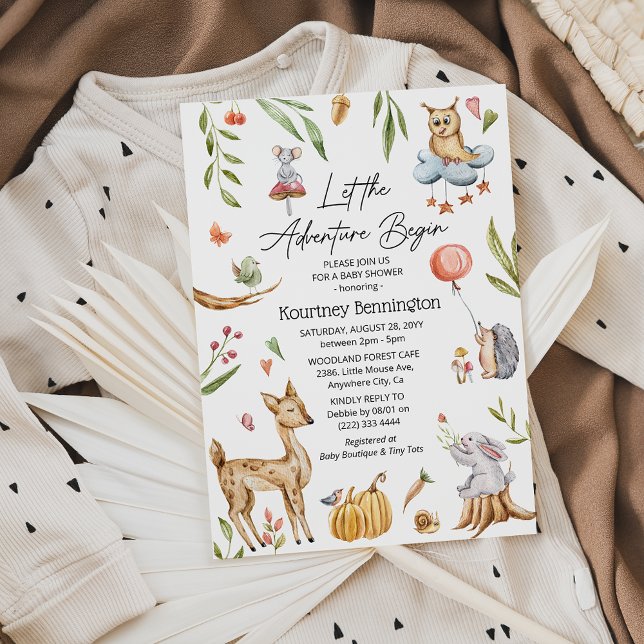 Invitación Animales Encantadores del Bosque para Baby Shower  (Subido por el creador)