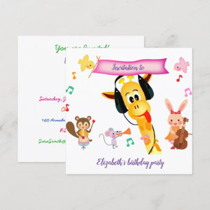 Invitación Animales felices