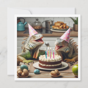 Invitación Animales fiestas de iguana, cumpleaños de reptil