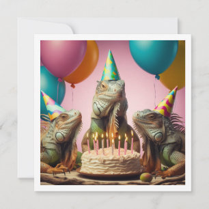 Invitación Animales fiestas de iguana, cumpleaños de reptil