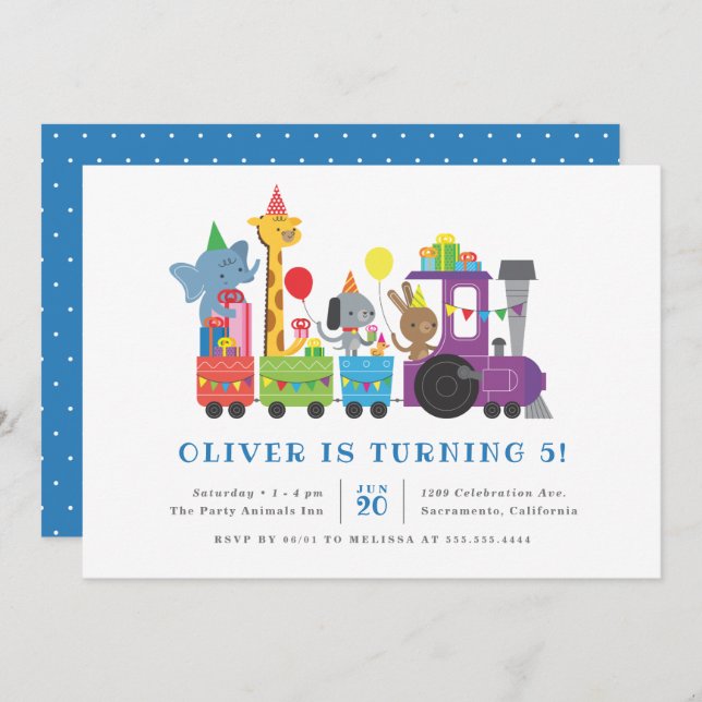 Invitación Animales Fiestas educados preparan fiesta de cumpl (Anverso / Reverso)