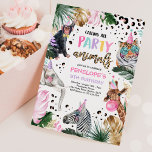 Invitación Animales fiestas Fiesta de cumpleaños de Chica ros<br><div class="desc">Fiesta Animales Salvajes Safari Chica Rosa Invitación a fiesta de cumpleaños Todos los diseños son © PIXEL PERFECTION FIESTA LTD</div>