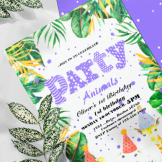 Invitación Animales fiestas Fiesta de cumpleaños de Chica ros