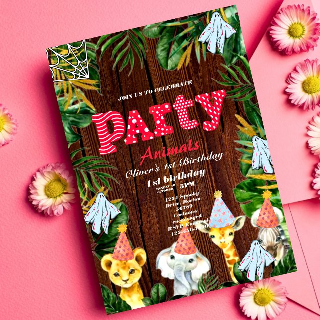 Invitación Animales fiestas Fiesta de cumpleaños de Chica ros (Subido por el creador)