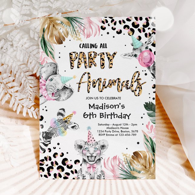 Invitación Animales fiestas leopardo imprimir Safari salvaje  (Subido por el creador)