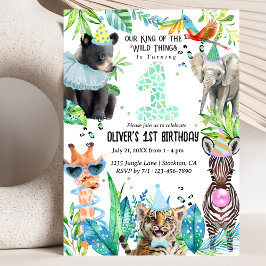 Invitación Animales fiestas Nacimiento Safari tropical