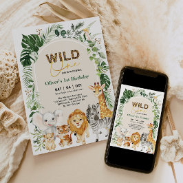 Invitación Animales Fiestas safari tropical salvajes un cumpl