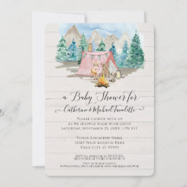 Invitación Animales forestales de ciervo osos con Baby Shower