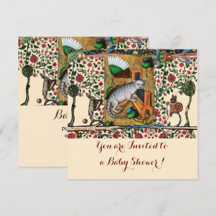 Invitación ANIMALES HACIENDO MÚSICA GATO TOCANDO ÓRGANO Baby 