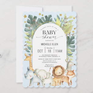 Invitación Animales infantiles modernos y bonitos Nene de tem