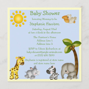 Invitación Animales lindos Baby Shower del safari