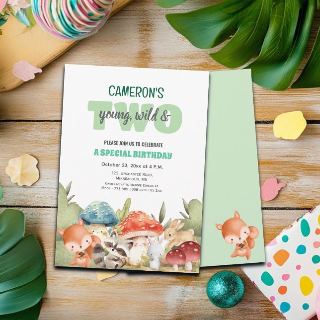 Invitación Animales Lindos del Bosque Cumpleaños 2  (Subido por el creador)