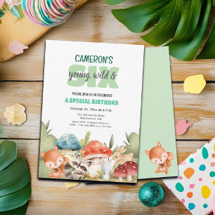 Invitación Animales Lindos del Bosque Cumpleaños 6 