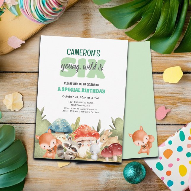 Invitación Animales Lindos del Bosque Cumpleaños 6  (Subido por el creador)