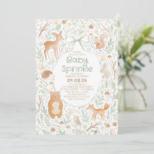 Invitación Animales Lindos del Bosque para Baby Sprinkle