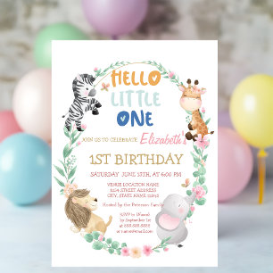 Invitación Animales Lindos del Bosque Rayados Cumpleaños 1
