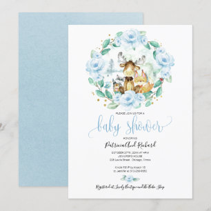 Invitación Animales Llorones Florales De Bosque Duce Fiesta D
