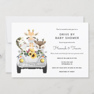 Invitación Animales Manejados Por Baby Shower Parade