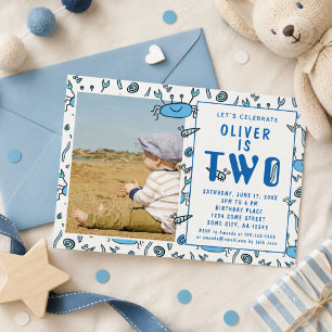 Invitación Animales Marinos Cangrejo Lindo Caparazón Niño Fot
