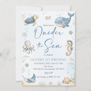 Invitación Animales Marinos Oneder
