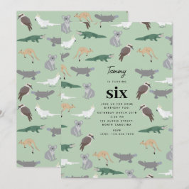 Invitación Animales nativos australianos Eucalyptus Cumpleaño