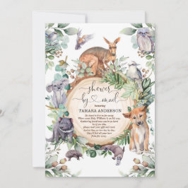 Invitación Animales Rusticos Australianos Baby Shower Por Cor