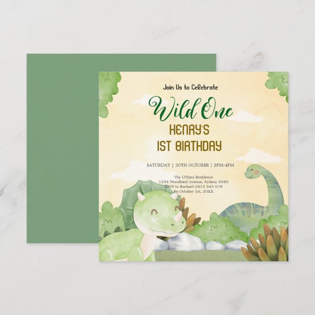 Invitación Animales rústicos boscosos silvestres un cumpleaño (Anverso / Reverso)