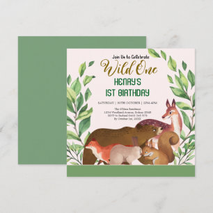 Invitación Animales rústicos boscosos silvestres un cumpleaño
