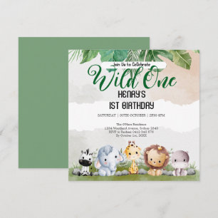 Invitación Animales rústicos boscosos silvestres un cumpleaño