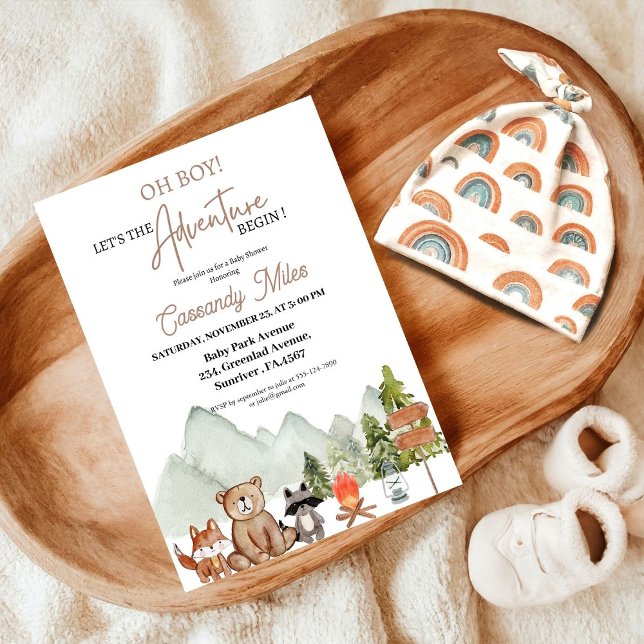 Invitación Animales rústicos de Woodland aventuran a Baby Sho (Subido por el creador)