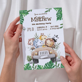 Invitación Animales Safari | Fiesta de cumpleaños de animales