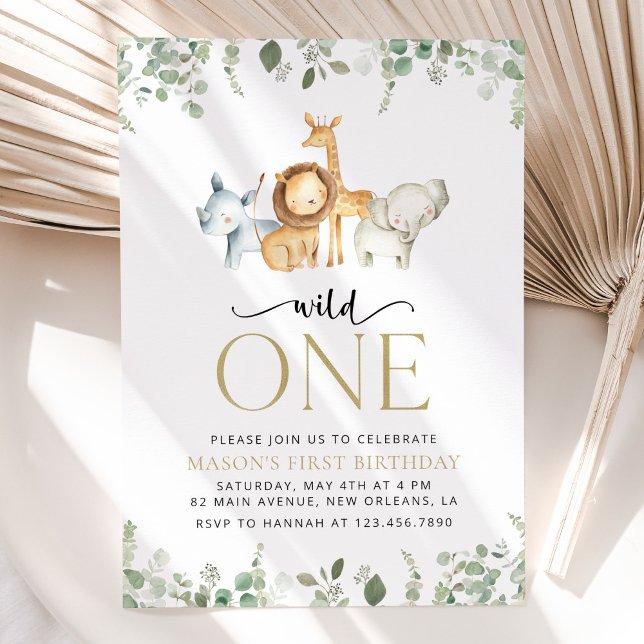 Invitación Animales safari, jungla, salvaje, primer cumpleaño (Subido por el creador)