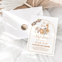 Animales Safari Minimalistas Baby Shower simple