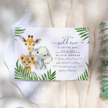 Animales Safari Salvajes Baby Shower Neutral de un