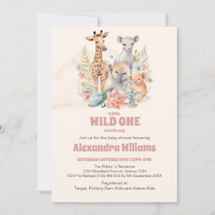Invitación Animales Safari salvajes en un Baby Shower
